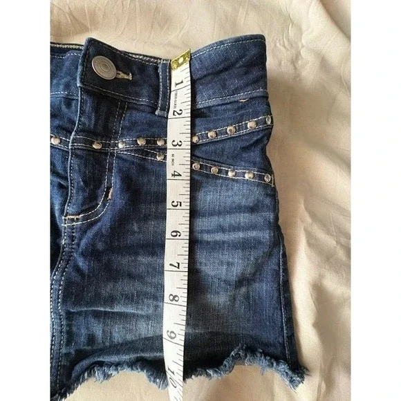 Abercrombie Kids Girl's Size 7/8 Denim Mini Skort Studded Blue Jeans Summer - Picture 6 of 10